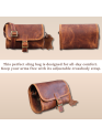 Women's Buffalo Hide Small Round Brown Shoulder Crossbody Bag Girls Sling Purse